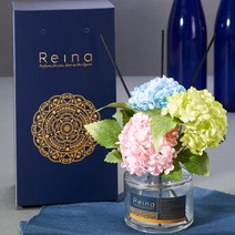 [레이나퍼퓸] 스노우수국 플라워디퓨저 150ml, 선택1:블루_투명병 / 선택2:불가리아로즈