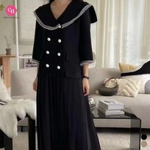 시크힐즈 카라 엘레강스 플리츠 롱 원피스 00521