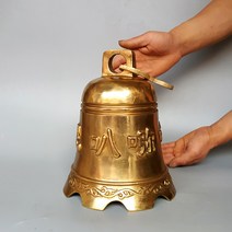 초른 순수 구리 주조 바람 차임 펜던트 벨 안뜰 사원 중국어 크리 에이 티브 장식 일일 선물, 6. 직경 약 24cm, 높이 28cm, 황동 색상