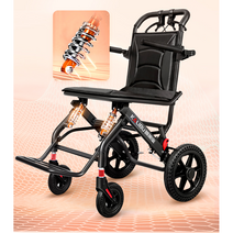 여행용 휠체어 초경량 접이식 가벼운 휴대용 수동, 8.카본파이버전사듀얼