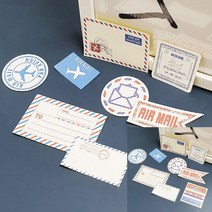 TWKL 빈티지 라벨 스티커 비행기