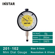 INSTAR-미니 다이얼 표시기 0-5mm 게이지 Mahr 표준 산업 품질 0.01mm, 201-102 0-5mm
