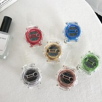 여학생손목시계 투명 유행 유니콘 전기 서브너시계 고등학교 하라쥬크 무드 ULZZANG 디지털 식 알람시계 2298611119, 청판 (스윗 케이스 _끈팔찌 )