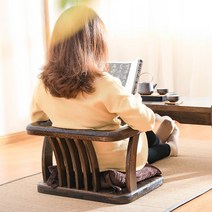 원목 좌식 의자 일본식 다다미 료칸 바닥 등받이 캠핑, 원목의자
