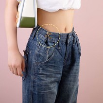 청 바지 치마 셀프 허리 조절 옷 수선 리폼 줄이기, 브라운