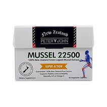 뉴질랜드 피터앤존 초록입홍합 22500mg 60캡슐 초록홍합 녹색홍합 그린머슬, 1개, 뉴질랜드 초록입홍합 22,500mg