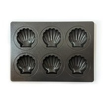 마츠나가 제작소 MB테프론 가공 조개 가리비 마들렌틀 쿠킹툴 베이킹 6구 블랙