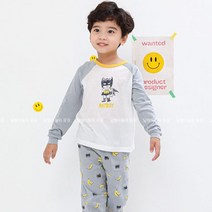 바풀 주니어 PL SS22-07 아동내복 순면 유아 아동 실내복 자카드 긴팔 상하세트