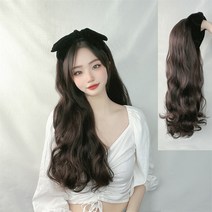 ANYOU여성 가발 롱웨이브 통가발JF472, 여자 롱웨이브 통가발-갈색