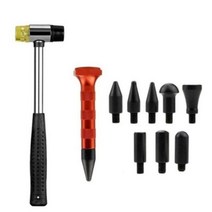 덴트 수리 도구 키트 페인트리스 고무 망치 자동차 처짐 펜 제거 탭 다운, Black