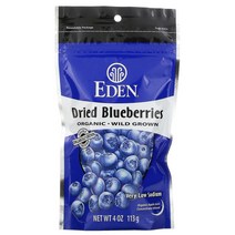 Eden Foods 유기농 건조 블루베리 4온스 (113g) 1팩, 1개, 113g