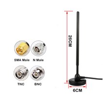 315MHz 강력한 자기 척 안테나 이득 35dbi 구리 막대 외부 방수 SMA TNC BNC N 커넥터 RG58 3m 케이블, 04 TNC