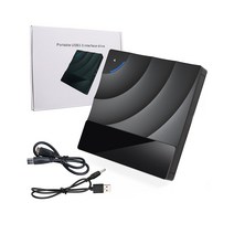 외부 DVD 드라이브 고속 USB 3.0 CD 버너 노트북/-RW 플레이어 드라이버 터치 컨트롤 충격 방지 Rewriter for Office, 01 Black