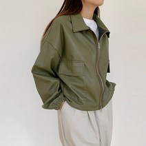 (모노레인) 투웨이 레자 숏 점퍼 D 2697
