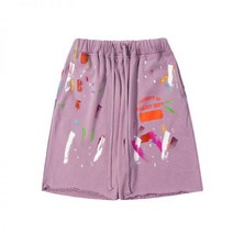 gallery dept 핸드페인팅 그래피티 롤업 데미지 반바지 하이 스트리트 루즈핏 트레이닝 팬츠 여름