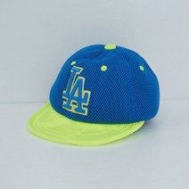 MLB 메쉬 LA자수 얌체캡 블루네온 (키즈 49cm)