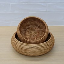 낙타하우스 프리미엄라탄 원형 볼 바구니