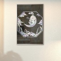 아트박스/꾸밈 ix895-토끼나전칠기_중형메탈액자, 그레이