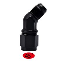 AN4-AN12 알루미늄 합금 양극 처리 된 암수 나사 피팅 커넥터 블랙 회전 호스 어댑터, AN12, 45