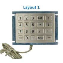 메탈키패드IP65 방수 산업용 금속 키오스크 키패드 자동 기 스테인레스 스틸 USB 20 키 숫자 키보드, 한개옵션2, 03 Layout 1, 02 PS2 Interface