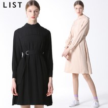 리스트 오드리 밴드넥 벨티드 원피스