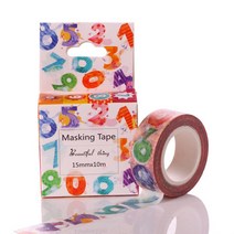 KAY&JAY 컬러풀일러스트마스킹테이프 종이테이프 데코테이프 다꾸용품, 숫자