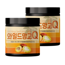 프리미엄 와일드망고 종자 씨앗 추출물 분말 가루 엘라그산 Q, 2개, 120g