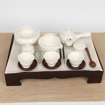 화이트 3인 다기 교육용 종합세트