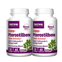 자로우 트랜스 프테로스틸벤 50mg 시르투인 액티베이터 디메틸 레스베라트롤 60캡슐 2개 Jarrow trans Pterostilbene, 1개, 기본