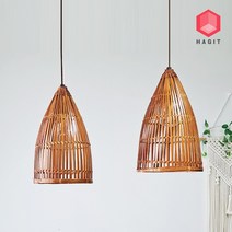 라탄 조명 라탄등 펜던트 대나무 갓등 인테리어 레일조명, 라탄꼬깔등 미듐