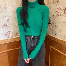 니트 이너셔츠 두꺼운 클래식 캔디 색 레이어드 여성 겨울 가을 배합 코트 이너웨어 긴소매 상의 3365584856