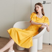 (정품)(JJ지고트) 퍼프 슬리브 스퀘어넥 원피스 GM5P0OP51