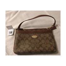 코치 COACH 시그니처 PVC 팝 파우치팔찌 카키새들 F52619 태그 있음 체인 위슬렛