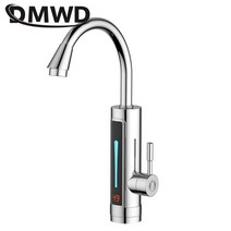 가스온수기 대용량전기온수기 전기온수기상향식 dmwd 3300w 전기 주방 인스턴트 난방 수도꼭지 히터 뜨거운 차가운 이중 사용 탱크가없는 물 빠르게 가열 탭 led 디스플레이, 은
