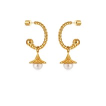 솔트 아일랜드 허수아비 트위스트 귀걸이 패션 오리지널 디자인 골드 도금 고급 성격 독특한 가벼운 럭셔리 귀 보석