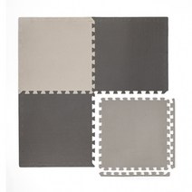 헬스장 바닥매트 바닥재 홈짐 층간 소음 방음 방청 바닥 충격 흡수 매트, 블랙+그레이(블랙2장+그레이2장 세트)