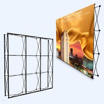 포토월 팝업배너 시상식 포토존 미니트러스 접이식 백월 스탠드, 4 × 7 격 【305 × 533cm】