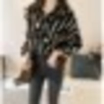 아사면 블라우스 오버핏 빅사이즈 루즈핏 쉬폰 셔츠 여성 긴팔 2021 봄 배를 덮는 큰
