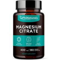 비건 영양제 마그네슘 구연산 400mg 180캡슐 순수 논GMO 보충제 눈떨림 글루텐프리 영양제 자연 수면 진정 해외직구 영양제인기상품 미국산, 180정, 1개