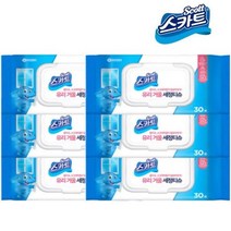 땡큐온 스카트 유리거울 세정티슈 물자국스크래치 캡30매x6개, 단품