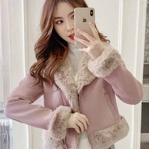 Tagi. 여성 양털 무스탕 자켓 겨울 기모 숏코트 후리스 코트