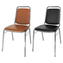 체어아울렛 CDW 마루의자 인조가죽 철제 카페 식탁 식당 테이블 회의실 사무실 의자, 블랙