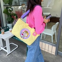 봉제 애착 대형인형 카와이 스누피 안미 만화 귀여운 공간 코튼 다운 정장 가방 고급 원 숄더 크로스 바디 백, [01] 28X20X10.5CM, [03] C