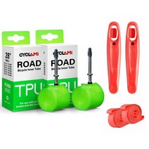 자전거타이어 초경량 자전거 내부 튜브 로드 MTB TPU 소재 타이어 60mm 길이 프렌치 밸브 700C 18 23 25 28 30 32, [02] 2tire lever 2 pad