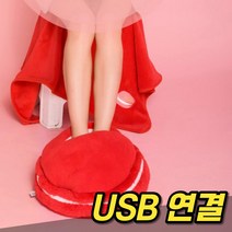 차비츠 마카롱 풋워머 발전기장판 USB 온열 전기발방석 난로, 다크초콜렛ㅡ아답터추가