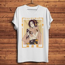 3D티셔츠Asakura Yoh SHAMAN KING funny anime t 셔츠 남성 뉴 화이트 캐주얼 반팔 티셔츠 유니섹스 일본