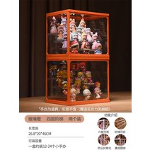 마징가케이스 마징가 아크릴 피규어 전시장 인형 보관함 팝마트 블라인드 수제 투명 유리 방진 캐비닛 선반 아크릴 스탠드, 투명 유리 오렌지 - 2팩 - 사다리꼴 디스플레이