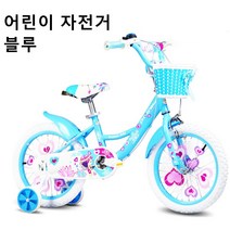Dream 어린이 공주용 네발자전거 보조바퀴 패션선물 SYKB99, 16인치, 블루