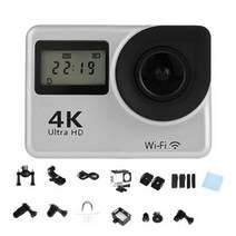 유프로 프리미엄 액션캠 자전거 오토바이 블랙박스 방수 카메라, AT20 실버(64G 메모리카드)