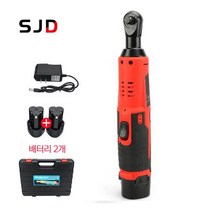 FOXSUR 임팩트 90도 직각 무선 전동 라쳇 렌치 12V, 풀세트(배터리 2개)